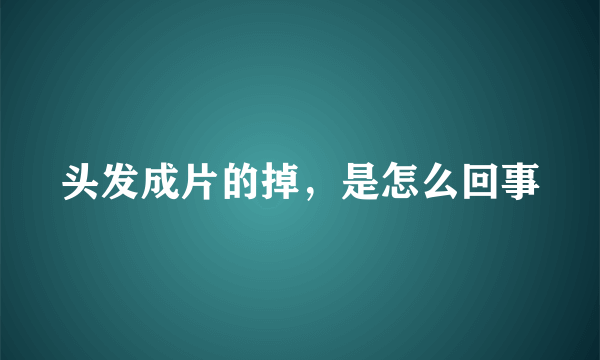 头发成片的掉，是怎么回事