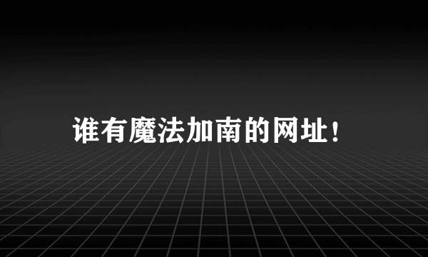 谁有魔法加南的网址！