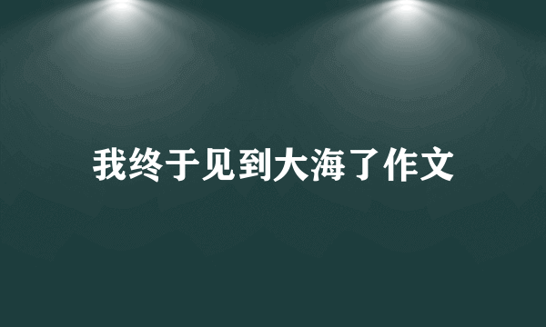 我终于见到大海了作文