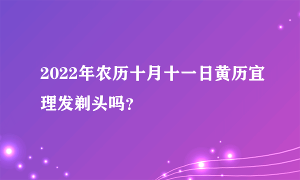 2022年农历十月十一日黄历宜理发剃头吗？