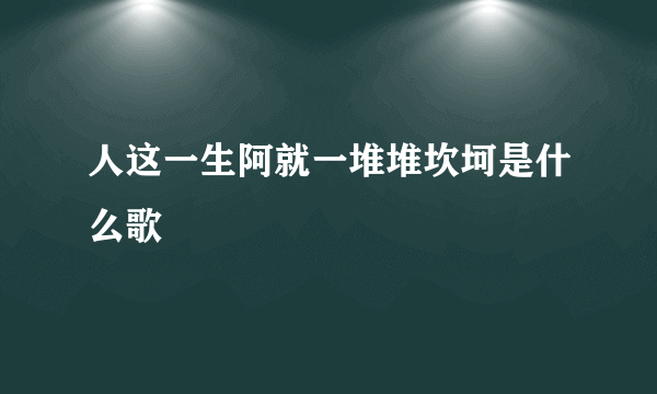 人这一生阿就一堆堆坎坷是什么歌