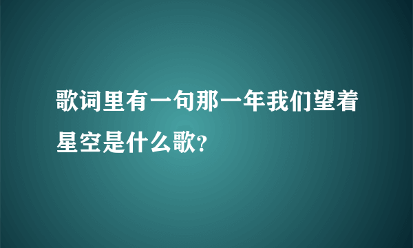 歌词里有一句那一年我们望着星空是什么歌？