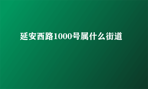 延安西路1000号属什么街道