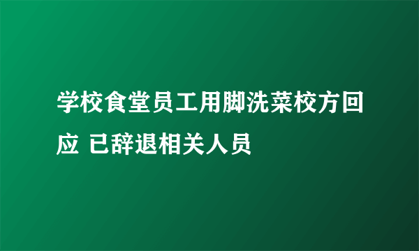 学校食堂员工用脚洗菜校方回应 已辞退相关人员