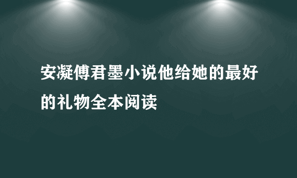 安凝傅君墨小说他给她的最好的礼物全本阅读