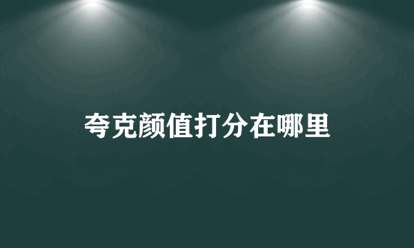 夸克颜值打分在哪里