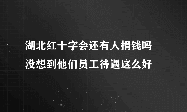 湖北红十字会还有人捐钱吗 没想到他们员工待遇这么好