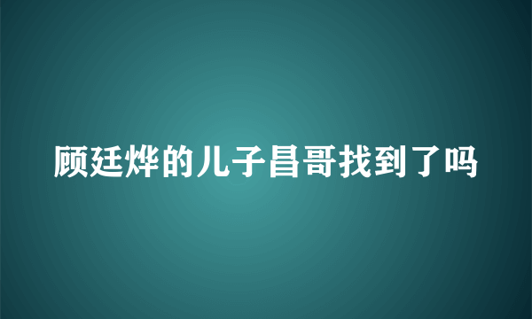 顾廷烨的儿子昌哥找到了吗