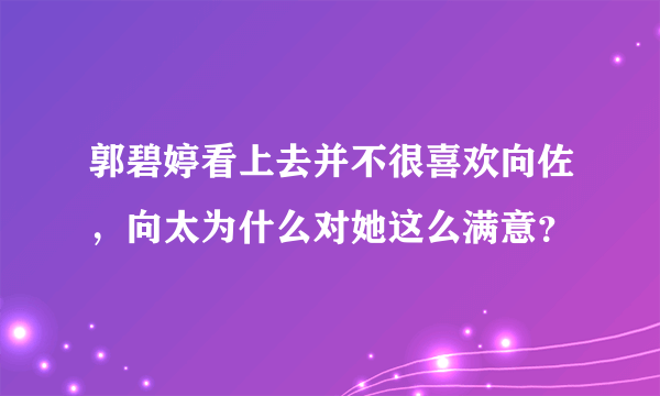 郭碧婷看上去并不很喜欢向佐，向太为什么对她这么满意？