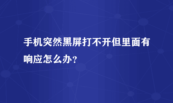 手机突然黑屏打不开但里面有响应怎么办？