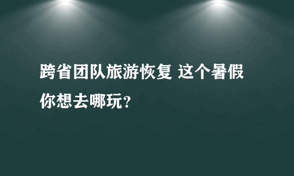 跨省团队旅游恢复 这个暑假你想去哪玩？