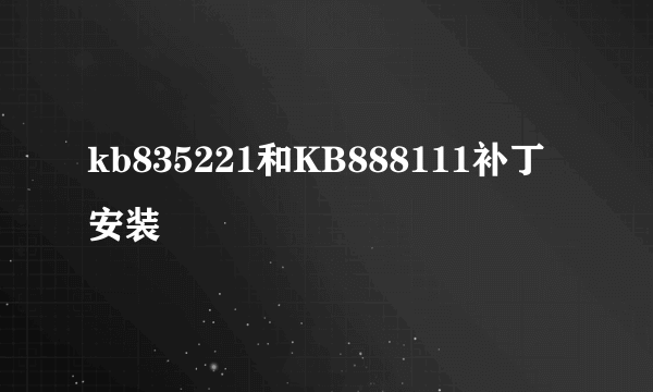 kb835221和KB888111补丁安装