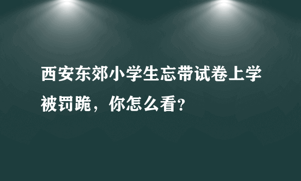 西安东郊小学生忘带试卷上学被罚跪，你怎么看？