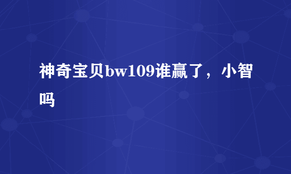 神奇宝贝bw109谁赢了，小智吗