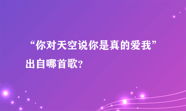 “你对天空说你是真的爱我”出自哪首歌？