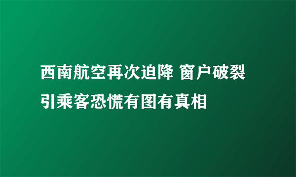 西南航空再次迫降 窗户破裂引乘客恐慌有图有真相