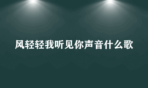 风轻轻我听见你声音什么歌