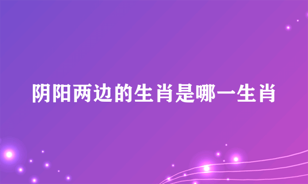 阴阳两边的生肖是哪一生肖