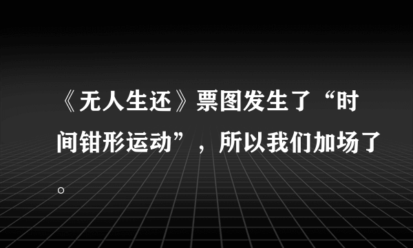 《无人生还》票图发生了“时间钳形运动”，所以我们加场了。