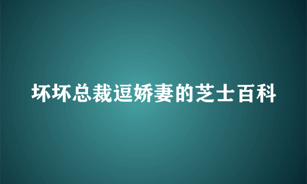 坏坏总裁逗娇妻的芝士百科