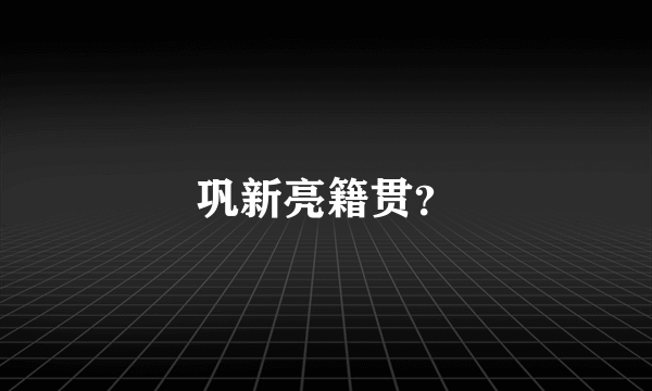 巩新亮籍贯？