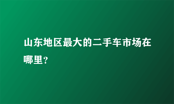 山东地区最大的二手车市场在哪里？