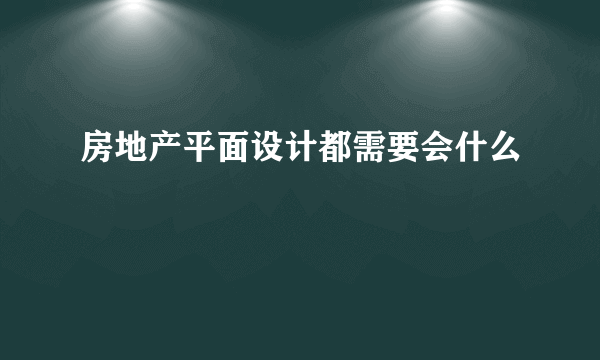 房地产平面设计都需要会什么