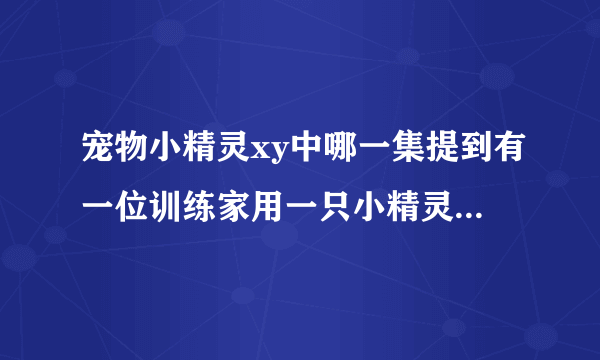 宠物小精灵xy中哪一集提到有一位训练家用一只小精灵打道馆？