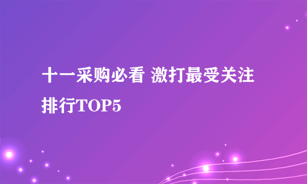 十一采购必看 激打最受关注排行TOP5