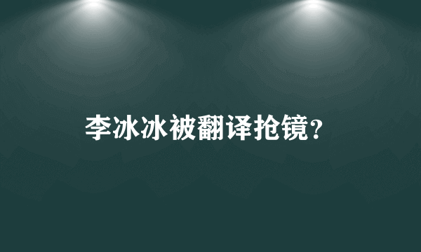 李冰冰被翻译抢镜？