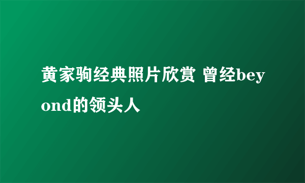 黄家驹经典照片欣赏 曾经beyond的领头人