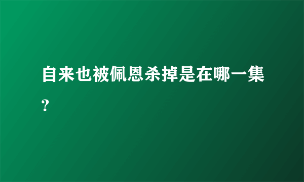 自来也被佩恩杀掉是在哪一集？