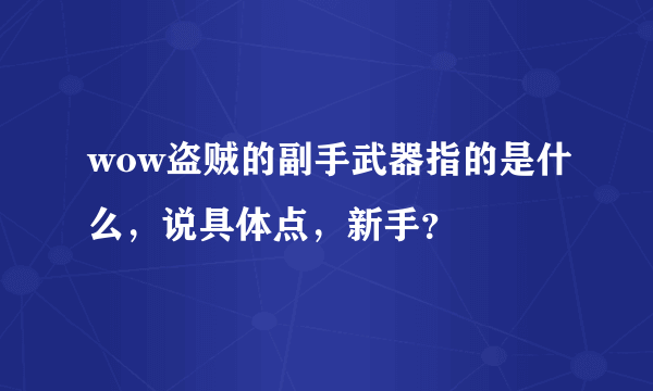 wow盗贼的副手武器指的是什么，说具体点，新手？