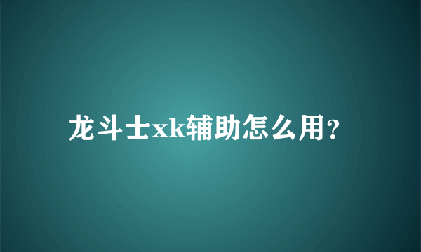 龙斗士xk辅助怎么用？