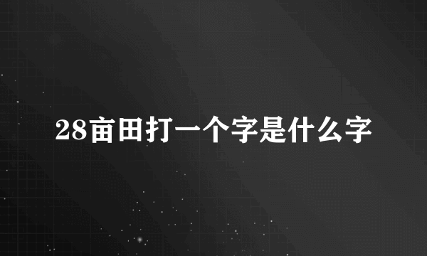 28亩田打一个字是什么字