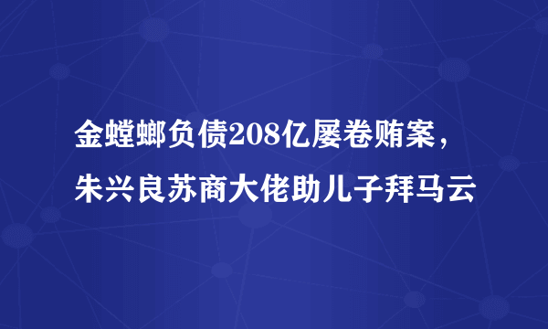 金螳螂负债208亿屡卷贿案，朱兴良苏商大佬助儿子拜马云