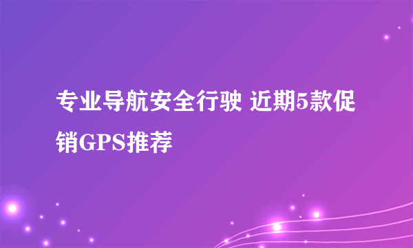 专业导航安全行驶 近期5款促销GPS推荐