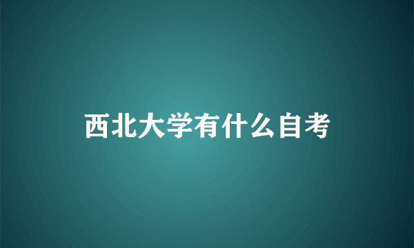 西北大学有什么自考