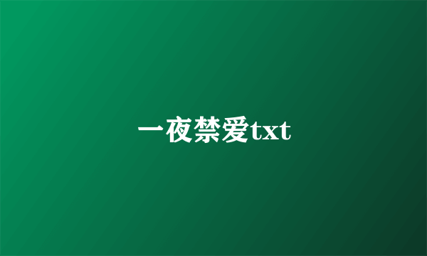 一夜禁爱txt