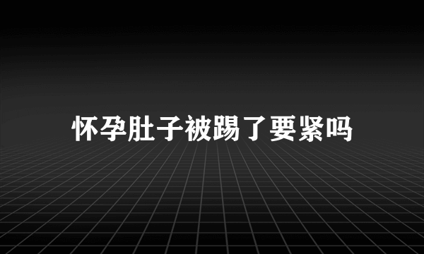 怀孕肚子被踢了要紧吗