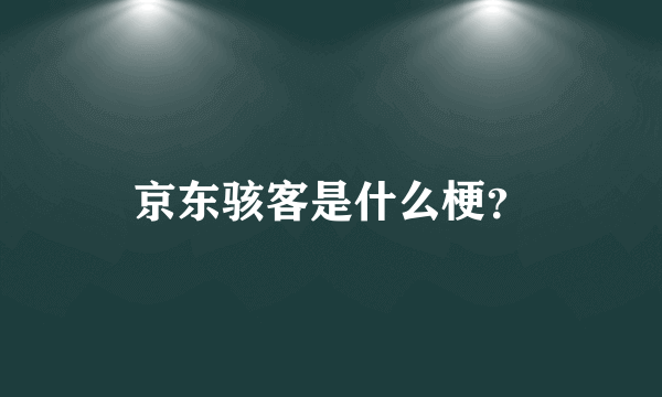 京东骇客是什么梗？