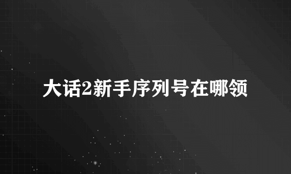 大话2新手序列号在哪领