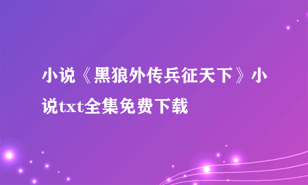 小说《黑狼外传兵征天下》小说txt全集免费下载