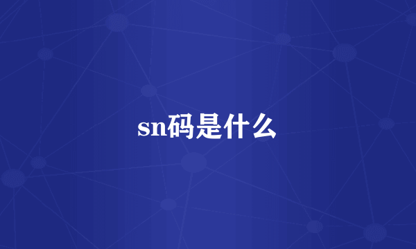 sn码是什么