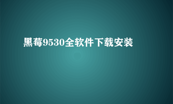 黑莓9530全软件下载安装