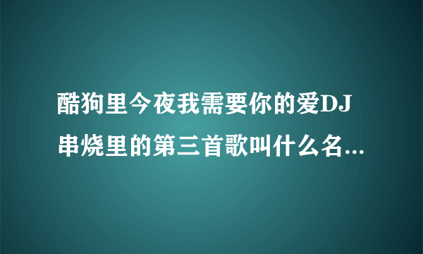 酷狗里今夜我需要你的爱DJ串烧里的第三首歌叫什么名字.就是9分钟到11分这首找到50分