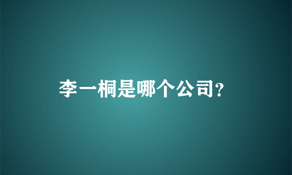 李一桐是哪个公司？