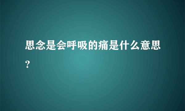 思念是会呼吸的痛是什么意思？