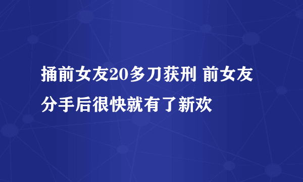 捅前女友20多刀获刑 前女友分手后很快就有了新欢