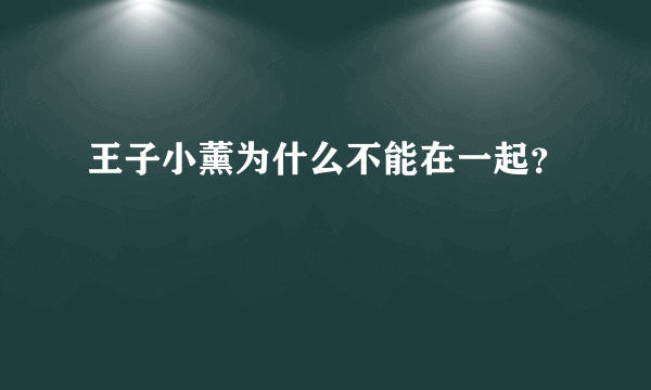 王子小薰为什么不能在一起？